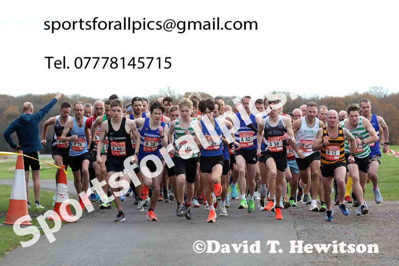 Start of the 2021 Norman Woodcock Memorial Road Relays, Gosforth Park Racecourse, Newcastle. Photo: David T. Hewitson/Sports for All Pics